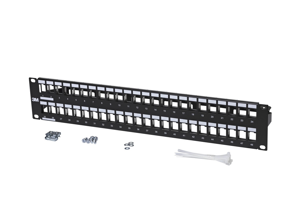 Corning Patchpanel 48 Port 2 HE schwarz leer