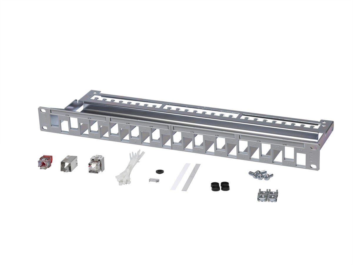 R&M 19" Patchpanel  24xRJ45/u Kat.6A  / EL oder Snap-In