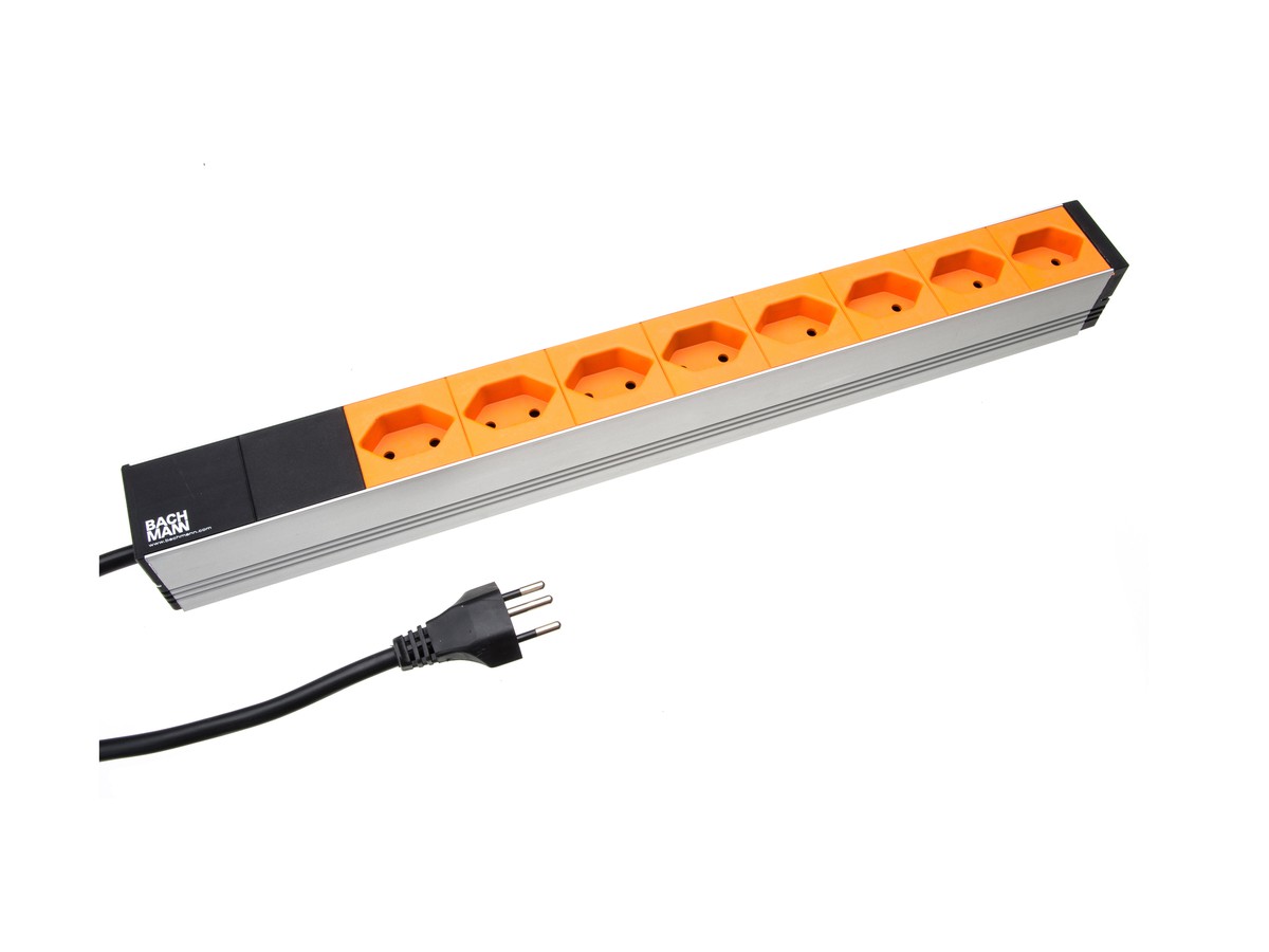 Multiprises PDU 14xTyp23 orange 1U Cordon: Typ23 L=3m noir