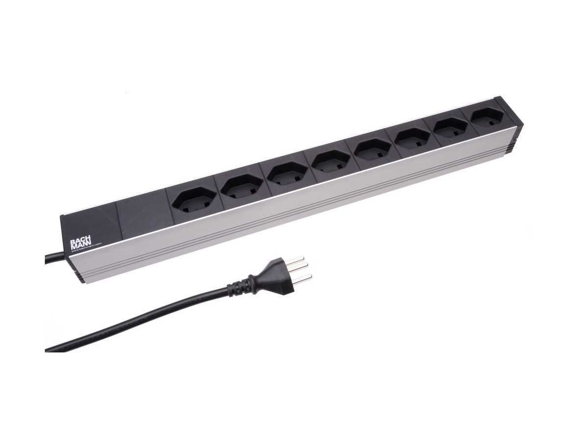 Multiprises 19" PDU 8xTyp23 noir 1U Cordon: Typ23 L=3m noir