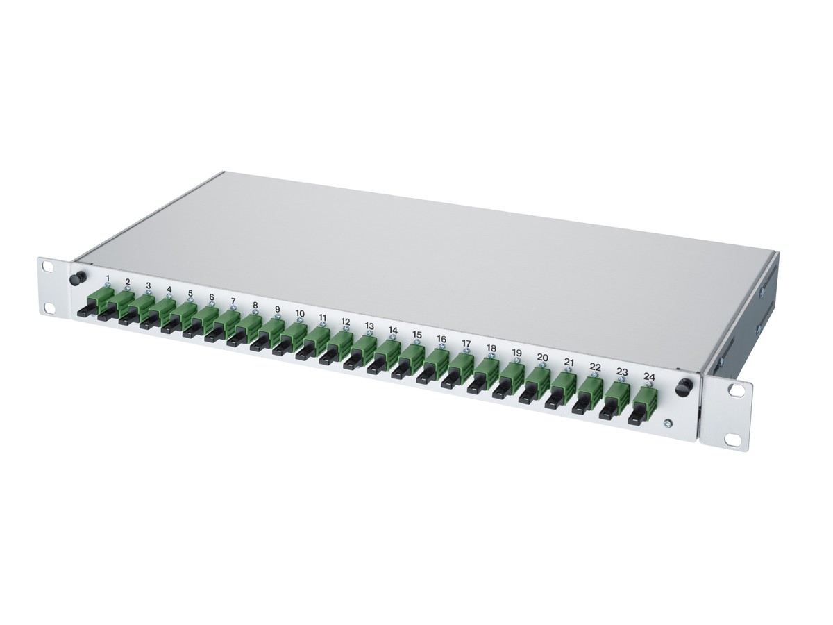LWL 19" KEV 1HE ausz. 24xE2000APC 9/125 komp.