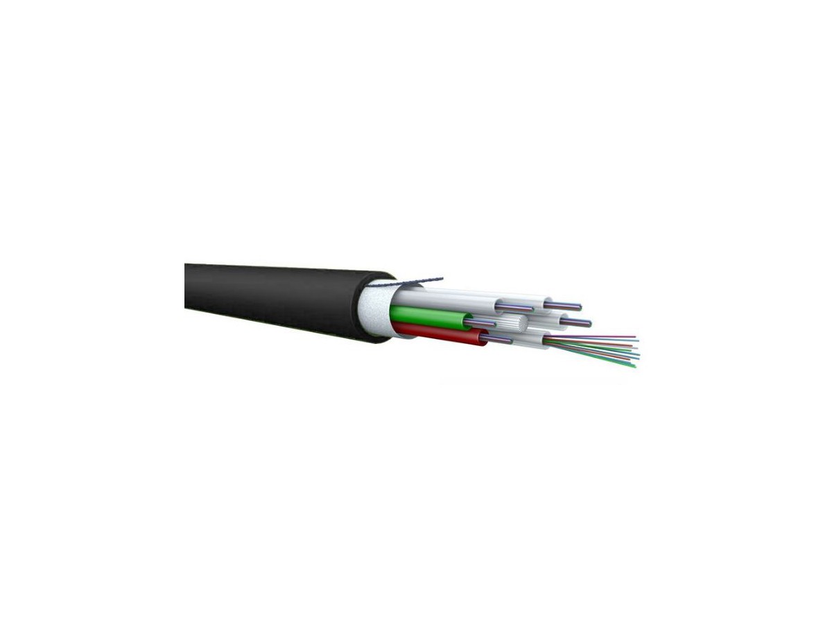 LWL Mini-Aussenkabel 4x12 9/125 700N HDPE sw/or Fca