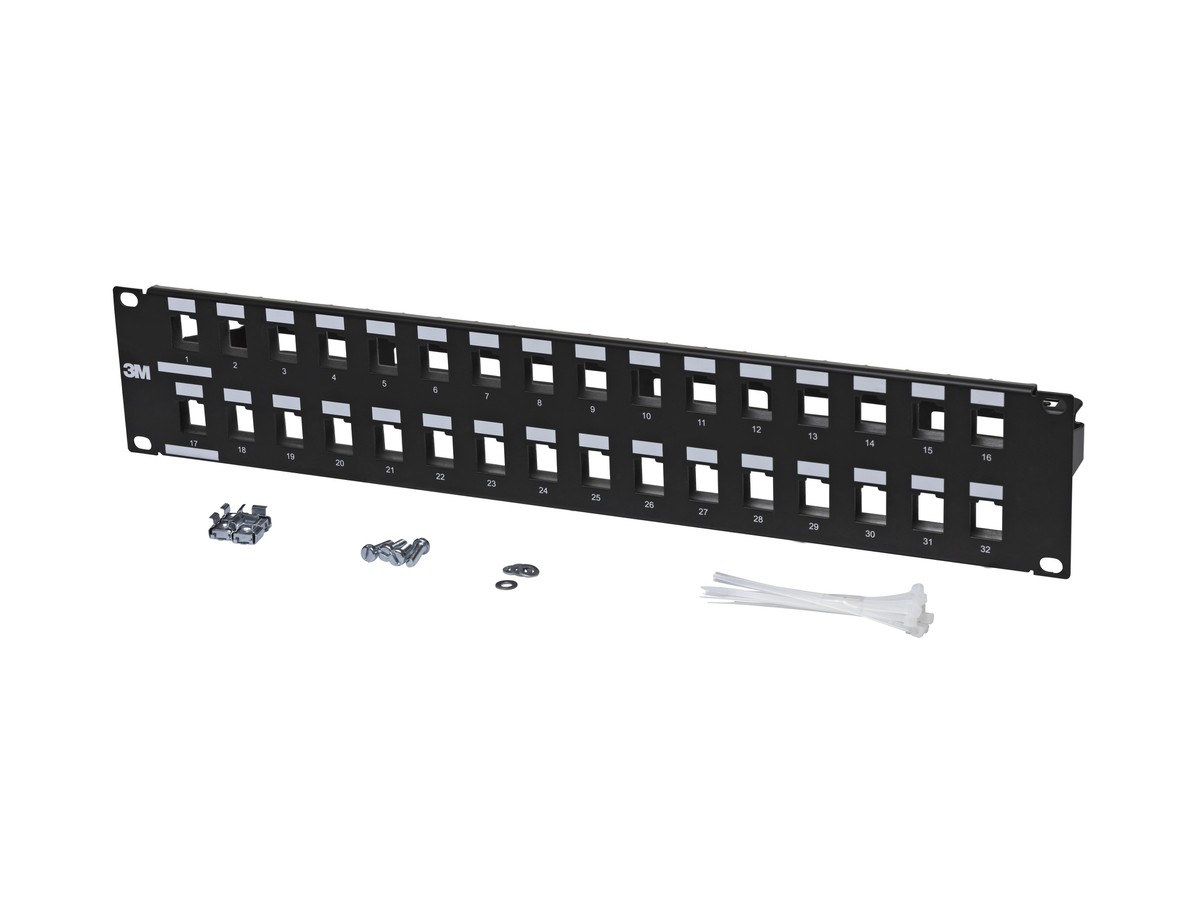 Corning Patchpanel 32 Port 2 HE schwarz leer