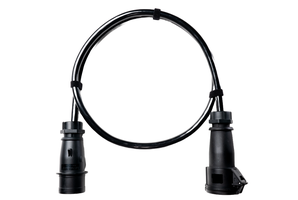 Rallonge en aluminium PUR noir 5x6 conf. fiche/prise CEE 32A 5pôle noir 10m