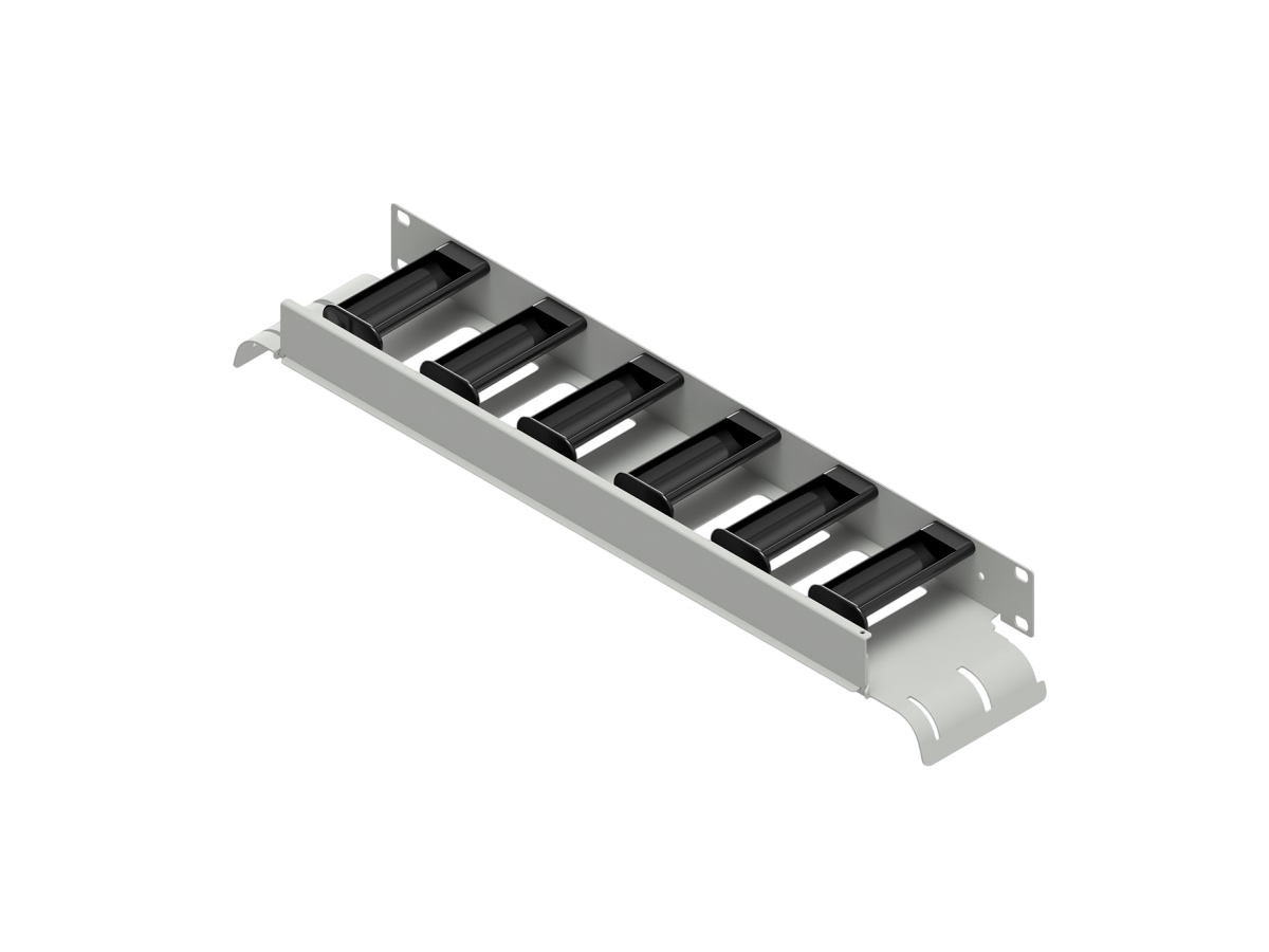 Vorbaurangierpanel 19" 1HE RAL7035 mit Radienbegrenzer