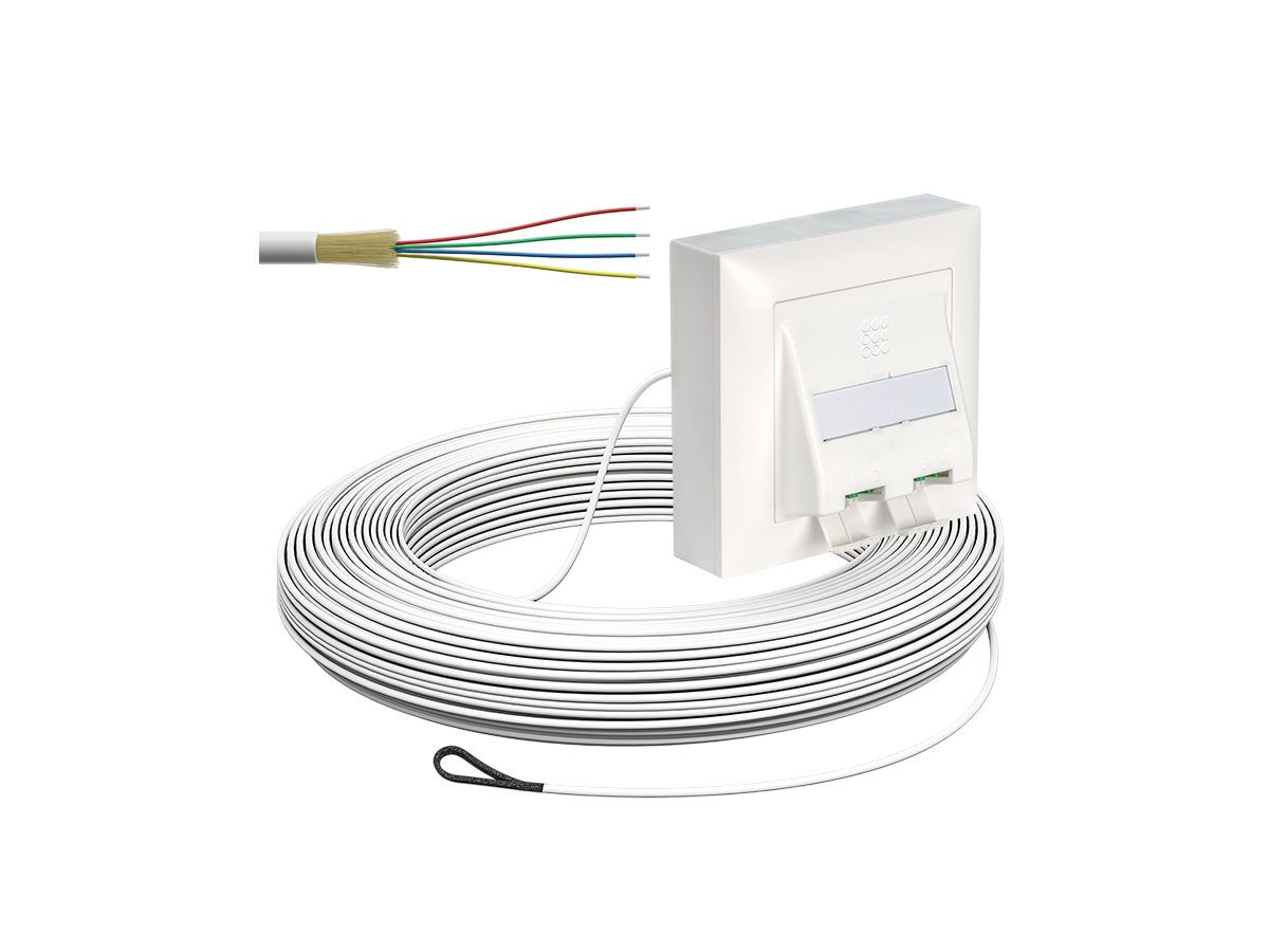 FTTH OTO AP AGRO 4xLC/APC 2xLC/APC DX G652.A2 2.3mm LSZH weiss B2ca 50m
