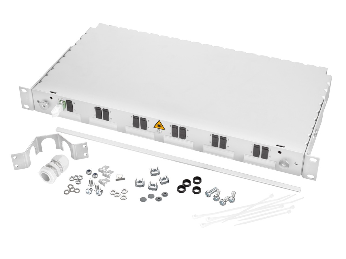 Fiberpanel 19"  1OTO 2LC/APC Duplex-Mittelstück mit Pigtail’s