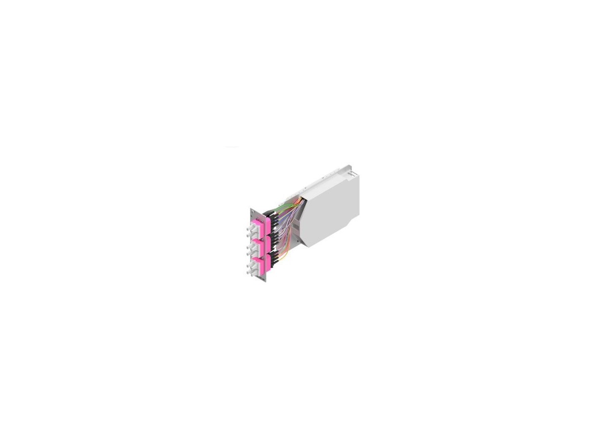 Module enfichable d'épissures 6xLCD/SC/E2000 3HE 7TE sans raccords ni pigtails