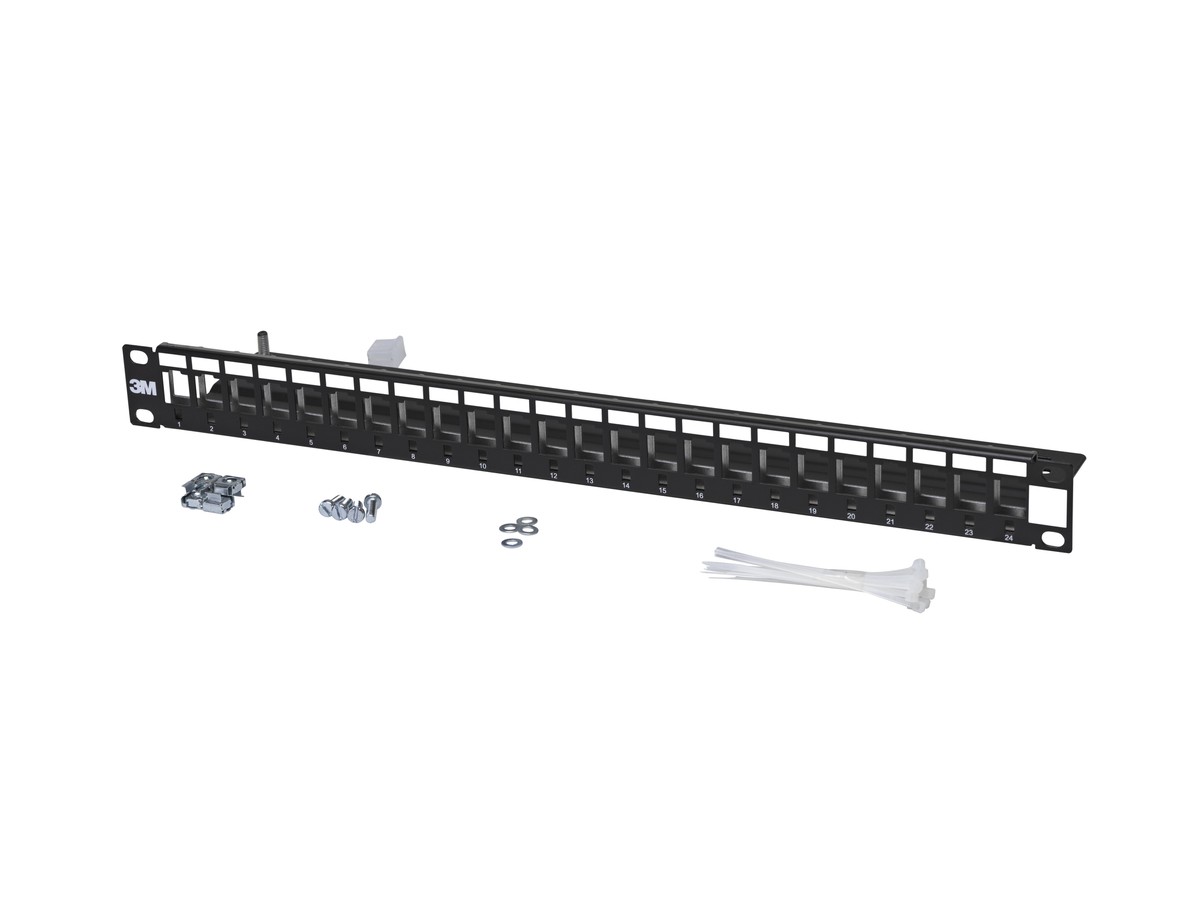 Corning Patchpanel 24 Port 1HE schwarz leer