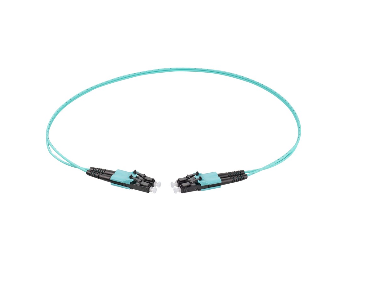RL Dupl. Fig.8 2x1.4mm 50/125 OM3 LC/LC turquoise 15.0m