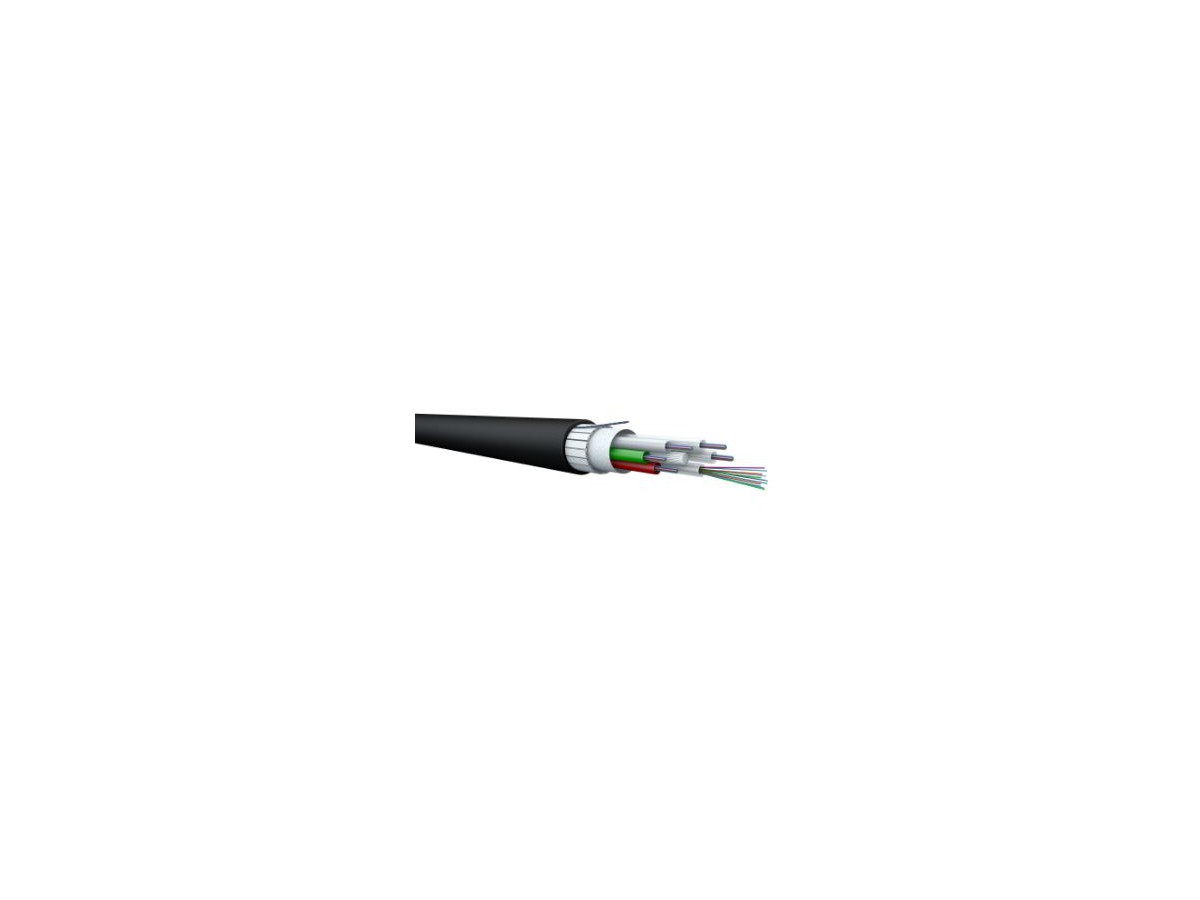 LWL Aussenkabel 1x12 9/125 9000N HDPE sw/or Fca