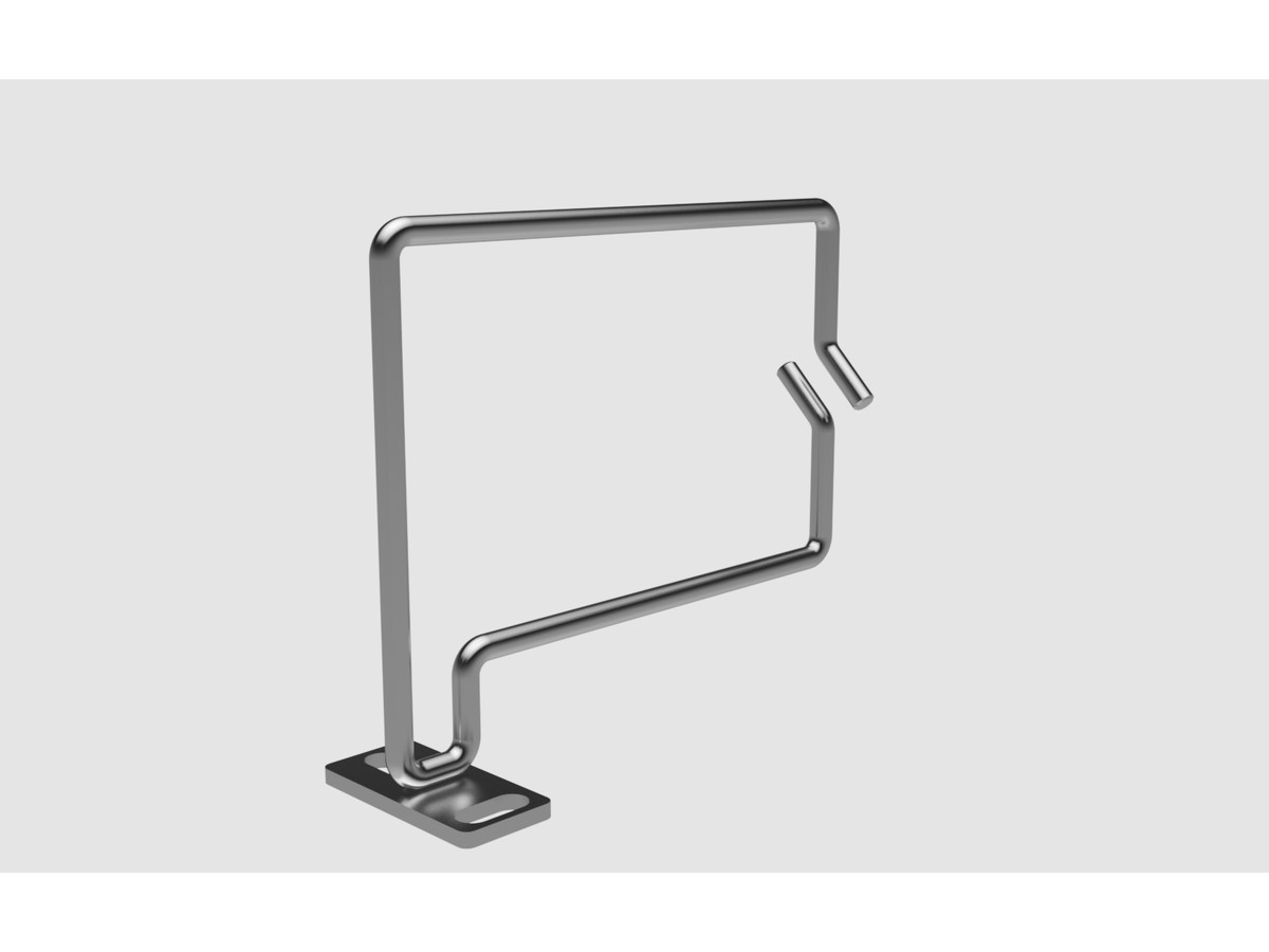 Seitenrangierbügel eloxiert mit Stahlbügel 80 x 120mm