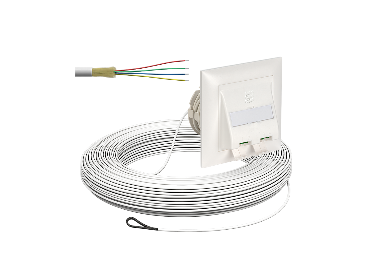 FTTH OTO UP AGRO 4xLC/APC 2xLC/APC DX G652.A2 2.3mm LSZH weiss B2ca 10m
