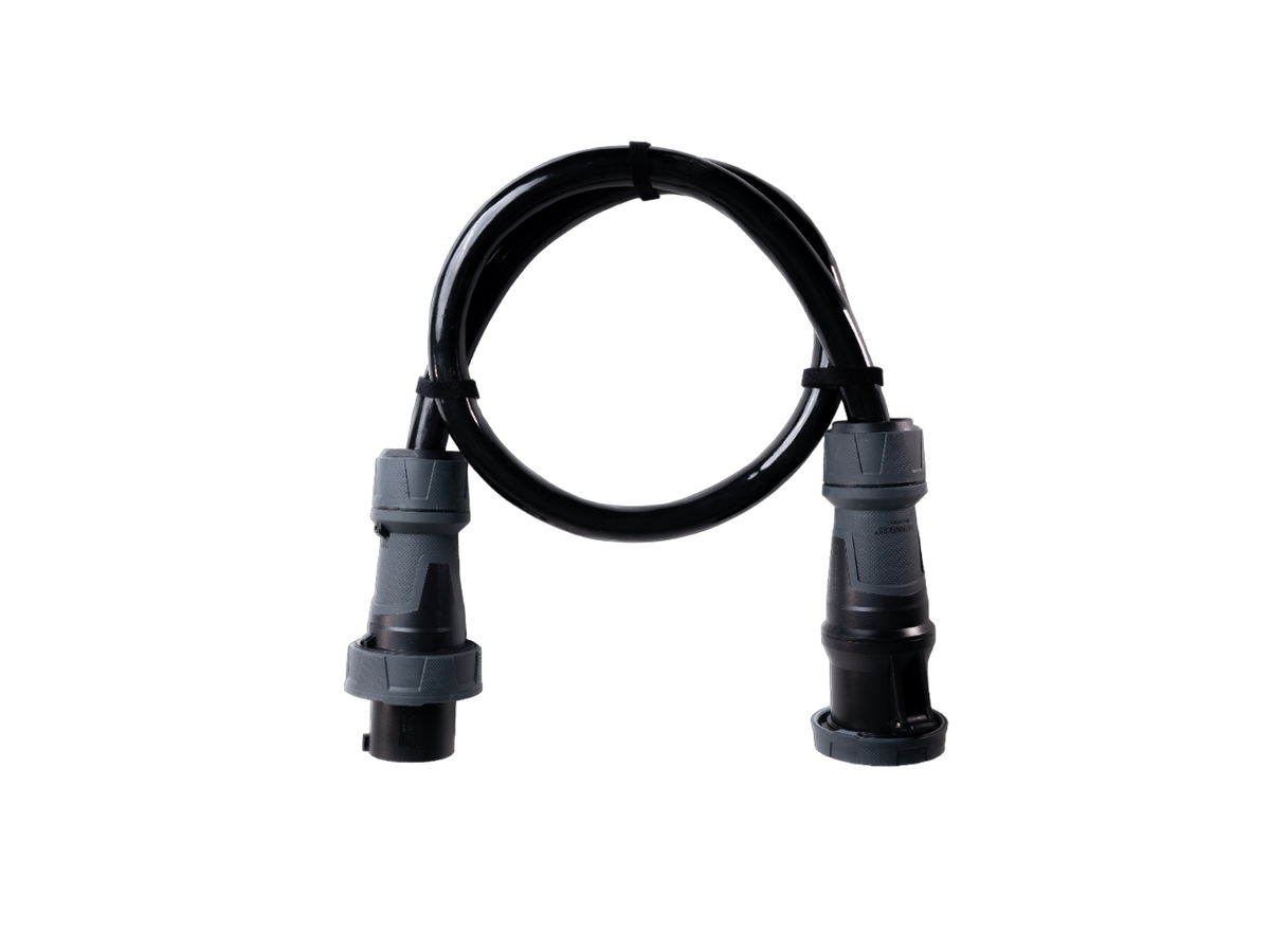 Alu Verlängerungskabel PUR Schwarz 5x35 konf. Stecker/Kupplung CEE 125A 5pol Schwarz 10m