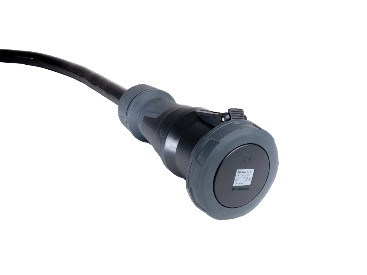 Alu Verlängerungskabel PUR Schwarz 5x35 konf. Stecker/Kupplung CEE 125A 5pol Schwarz 10m