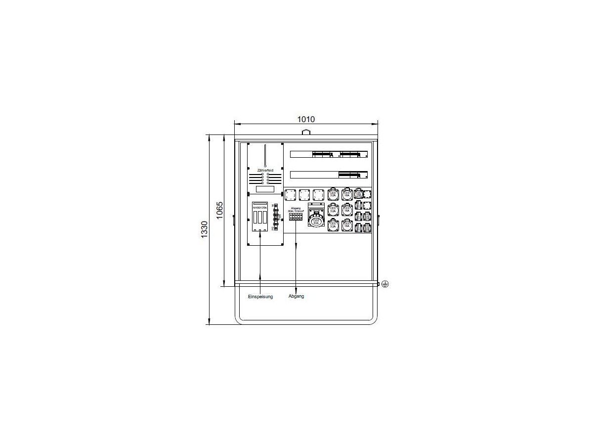 Distributeur de courant de chantier DISTRO STVZ 125A blanc (RAL 9010)