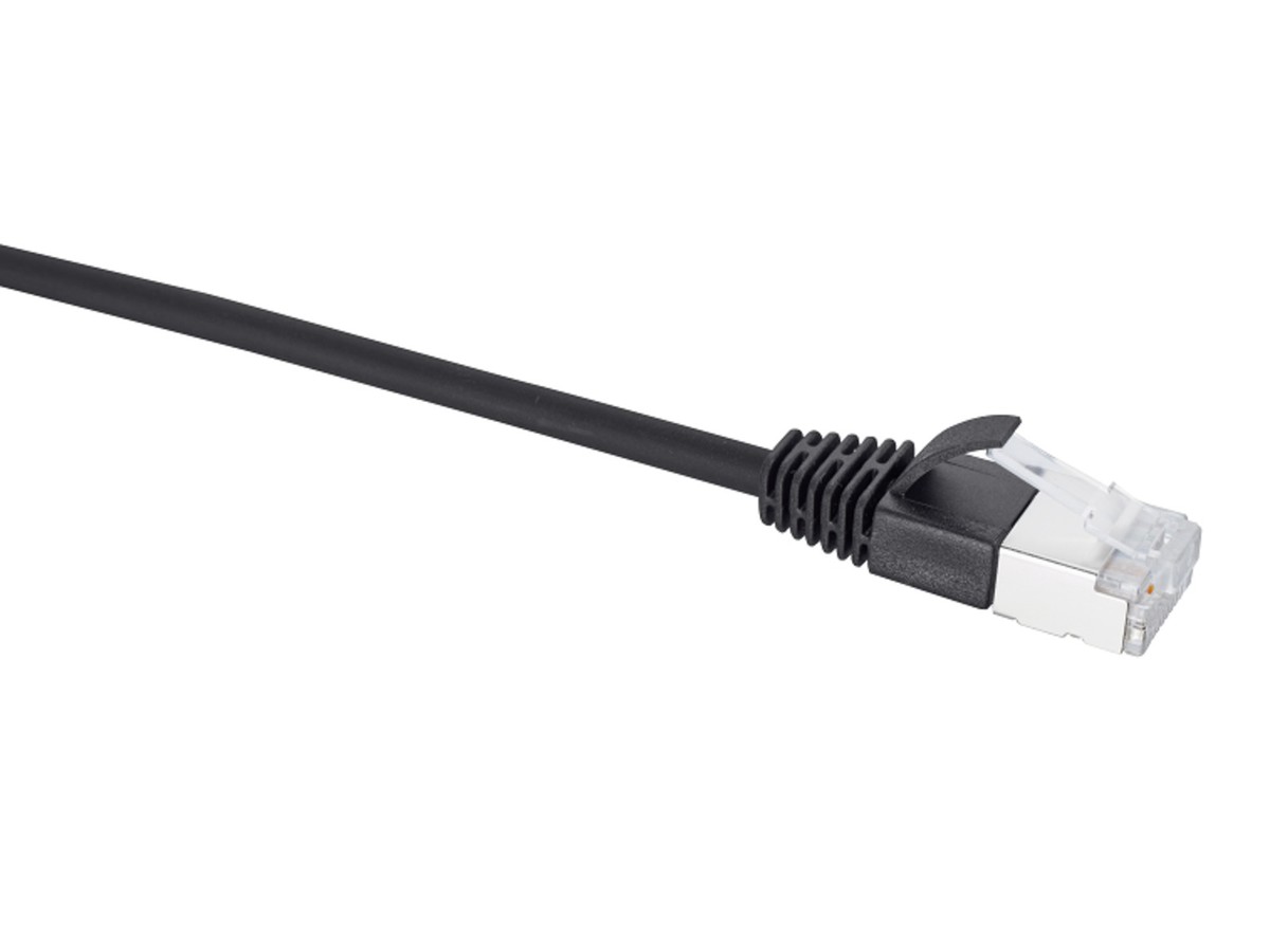 Slim Patchkabel Kat.6a schwarz 0.5m